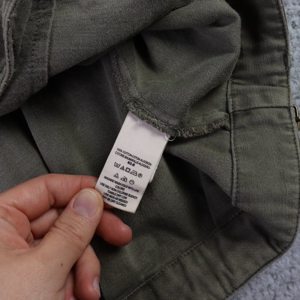 Free People Military Jacket Women Small Green Slouchy Canvas Full Button Utility - Picture 5 of 10